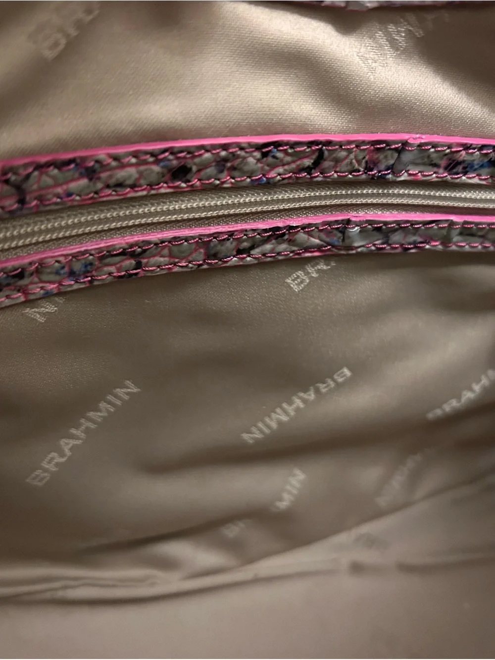 Brahmin Bekka Pink Cobra Shoulder Hobo Bag with Dust Bag - Picture 11 of 15